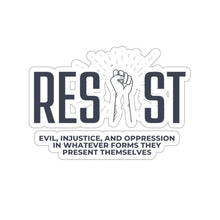 Load image into Gallery viewer, Resist evil (blue) Kiss-Cut Stickers
