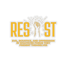 Load image into Gallery viewer, Resist evil (yellow) Kiss-Cut Stickers
